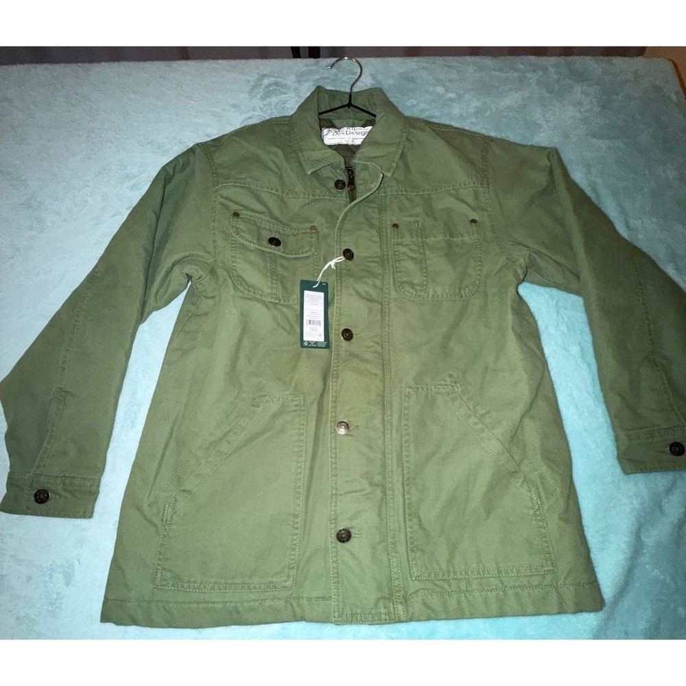 Alpine Design Womens S Lined Chore Coat Lush Olive 100 Organic Cotton NWT